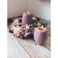 Led Kerzen Echtwachs Handgefertigt | Vintage Deko Kerzendeko Trockenblumendeko Boho Zuhause Flammenlose von Trockenbar