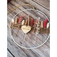 Metallring Frühling | Rose Trockenblumenkranz Fensterdeko Türdeko Trockenblumen Personalisierte Geschenkidee von Trockenbar