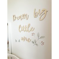 Schriftzug Holz Kinderzimmer | Wanddeko Deko Aus Babyzimmer Deko Dream Big von Trockenbar