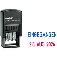 trodat Datumstempel 4850/L mit Text "Eingegangen" selbstfärbend - blau rot von Trodat