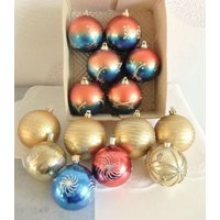 Konvolut 14 Stück Vintage Christbaumkugeln Aus Kunststoff von TroedelMarie