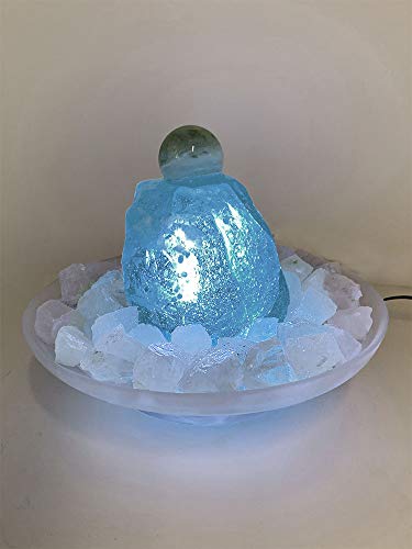 Glaskugelbrunnen Polaris mit Beleuchtung (Schalenfarbe: Weiß) von Tröster's Brunnenwelt