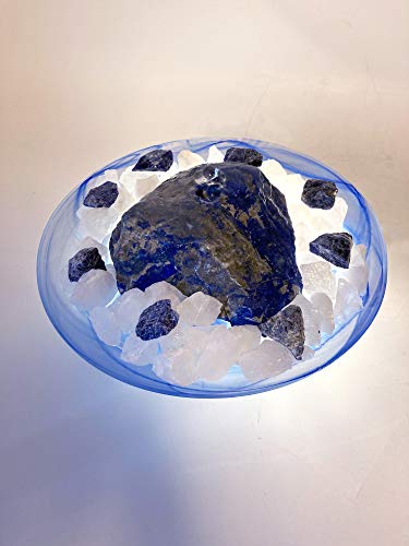 Troester's Brunnenwelt Zimmerbrunnen Lapis Lazuli mit Pumpe, Licht und Bergkristall-Chips, Quellstein aus echtem Lapis Lazuli (Blue Sea) von Troesters Brunnenwelt