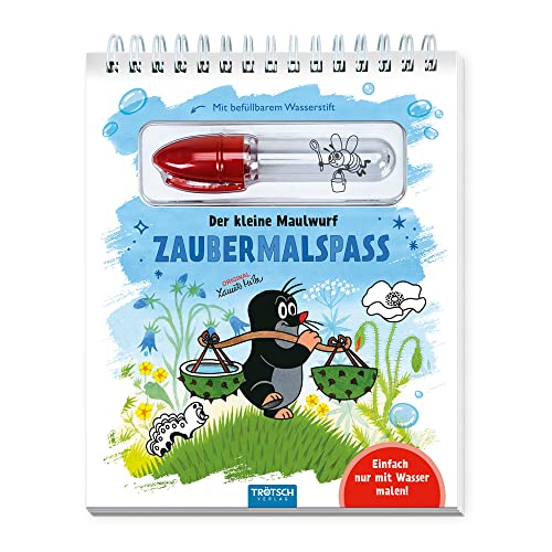Trötsch Der kleine Maulwurf Zaubermalspaß mit Wasserstift Malblock: Zauberstift Malspaß Wasser Farben Ausmalblock Der kleine Maulwurf Zaubermalblock ... Malblock mit nachfüllbarem Wassermalstift von TROTSCH