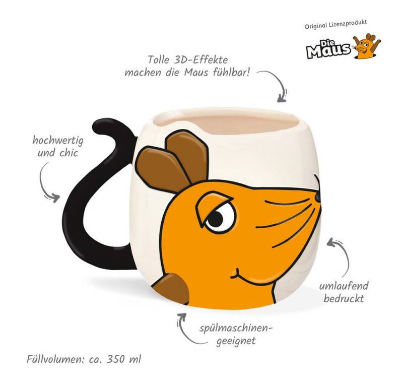 Trötsch Verlag Tasse Die Maus - 3D-Lieblingstasse (5er-VE) von Trötsch Verlag