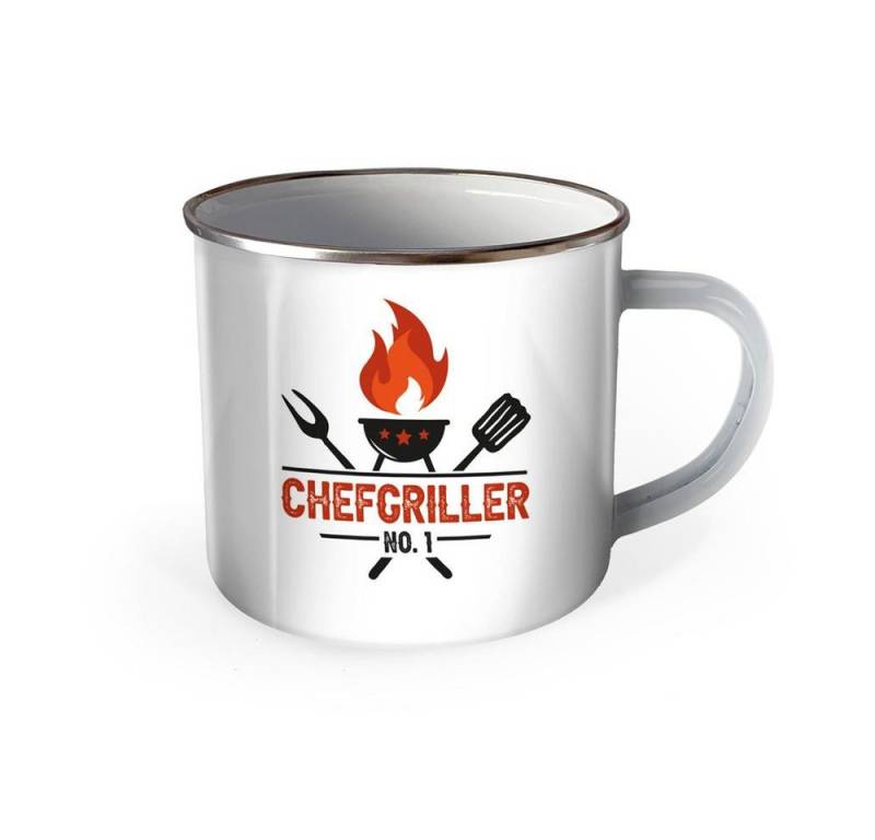 Trötsch Verlag Tasse Trötsch Emaille Becher Grillen Tasse Chefgriller NO. 1 Grillmeister von Trötsch Verlag