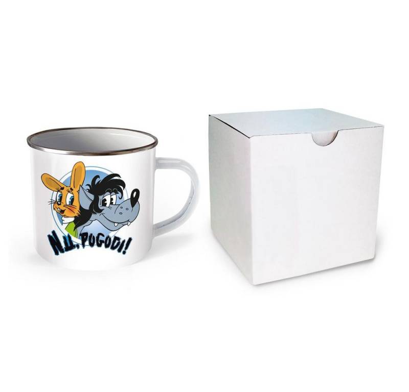 Trötsch Verlag Tasse Trötsch Tasse Hase & Wolf Nu pogodi Nu pagadi Emaillebecher von Trötsch Verlag