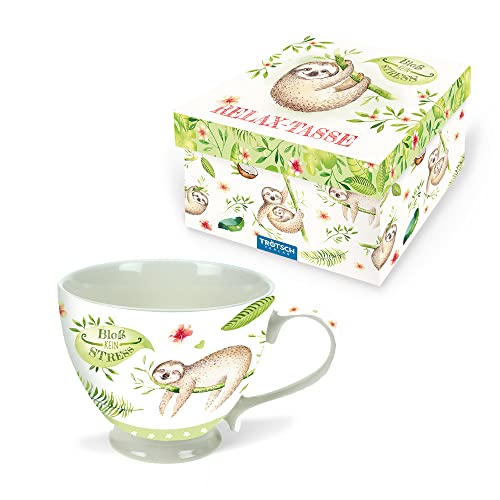 Trötsch Sammeltasse Relaxtasse Bloß kein Stress: Kaffeetasse Teetasse Geschenkidee Geschenk Tasse, White von TROTSCH