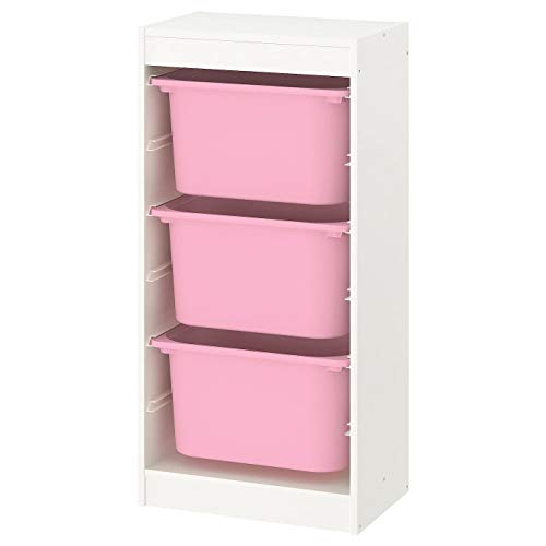 Trofast IKEA Regal, Aufbewahrung mit Boxen 46x30x94 cm Set NEU Regal weiß / 3 Boxen rosa von Trofast