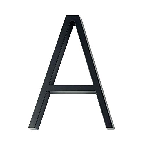 Hausnummernschild,Hausnummer Edelstahl 12cm Hausboot Nummer Buchstabe A B C Namensschild Tür Alphabet Dash Slash-Zeichen 5 Inch.Zinc Legierung Schwarz(A) von Trohollis