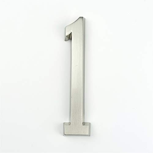 Hausnummernschild,Hausnummer Edelstahl Klebstoff 4" 101mm Höhe Hausnummer Aufkleber Tür Nummer for Haus-Digits-Zink-Legierung Nickel matt Mailbox Adresse Zeichen 0-9(1) von Trohollis