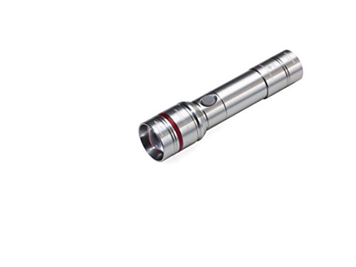 TROIKA CAR ECO BEAM – TOR54/TI – Taschenlampe – aufladbar am Zigarettenanzünder (12V)– weißes LED-Licht – 2 Lichtstärken, Blinklicht, Notfalllichtring, 4-fach Zoom – titanfarben – TROIKA-Original von TROIKA