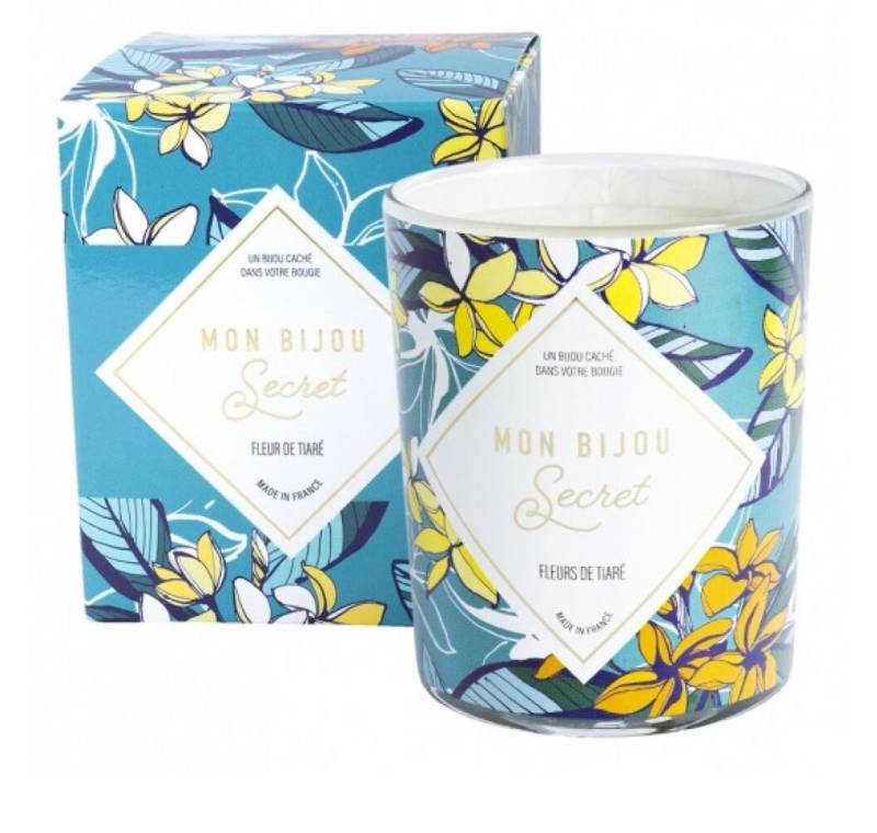 Troli Duftkerze Duftkerze 40h mit Juwel Blume Tiare CCOM100 von Troli