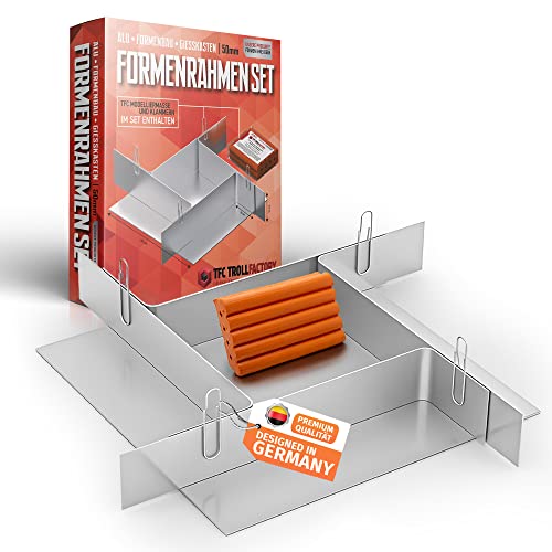TFC Formbaurahmen aus Aluminium - Variabler Giesskasten für präzises Arbeiten - Silikon Formenbau leicht gemacht I Höhe 100 mm von TFC Troll Factory
