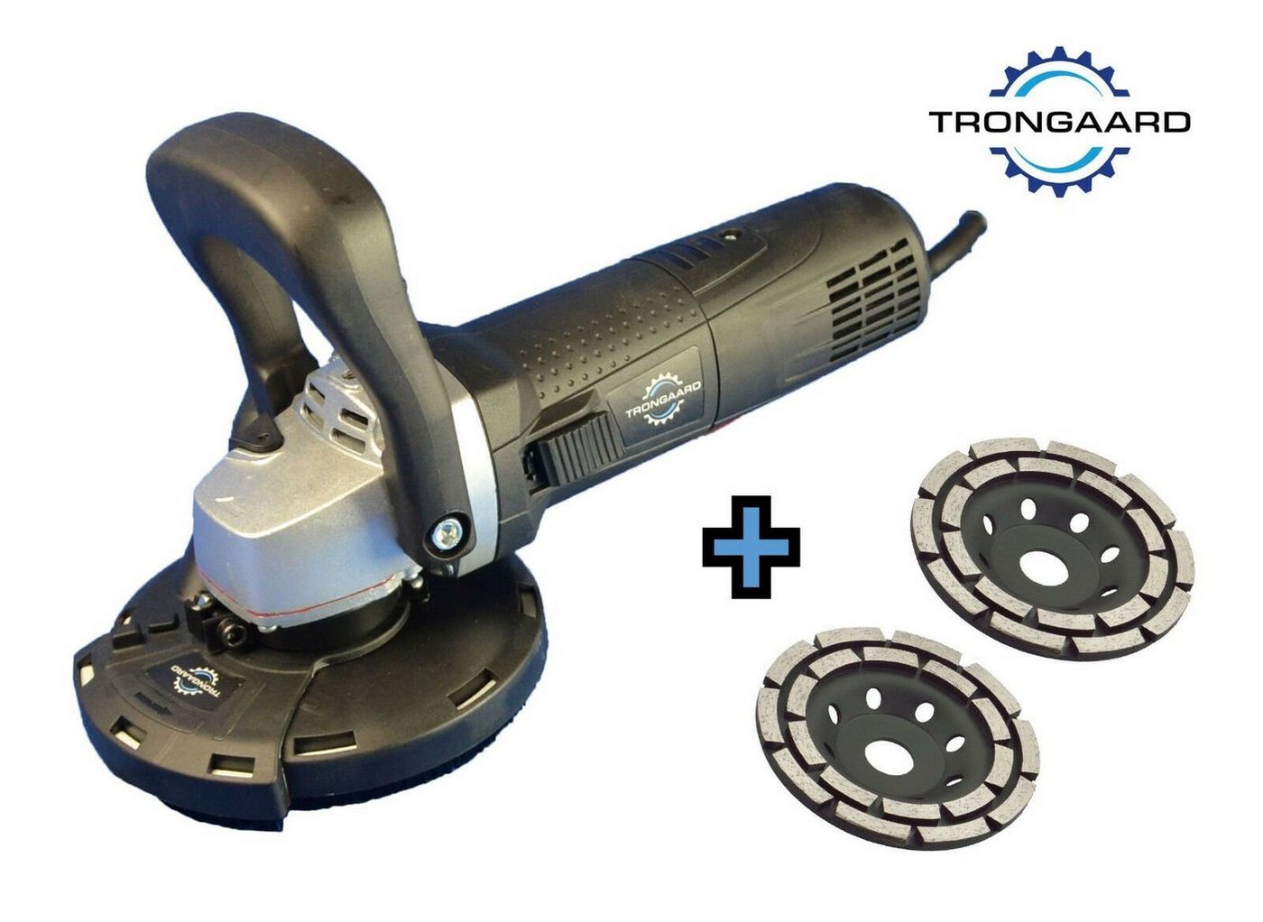 Trongaard Winkelschleifer / Betonschleifer / Sanierungsfräse / 1.400W / mit Drehzahlregelung, (Komplett-Set) von Trongaard