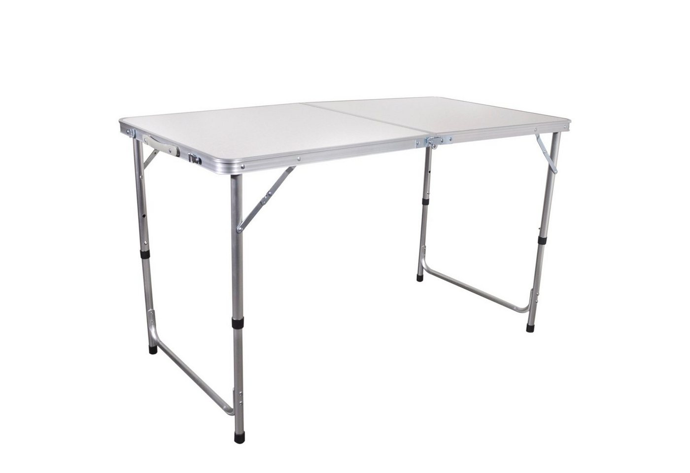 TroniTechnik Klapptisch Klapptisch Campingtisch, Klappbarer Mehrzwecktisch (in Weiß aus Aluminium, für Terrasse, höhenverstellbar bis 70cm), Wetterfest und trag für Garten, Camping, Balkon von TroniTechnik