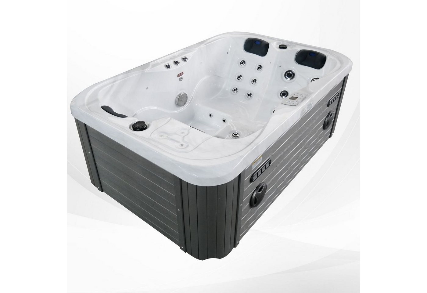 TroniTechnik Whirlpool Outdoor Whirlpool, 3 Personen, 29 Düsen, 2 Sitzplätze,1 Liegeplatz,LED, (1-tlg), Outdoor-Whirlpool mit regulierbaren Düsen, LED, Acryl von TroniTechnik