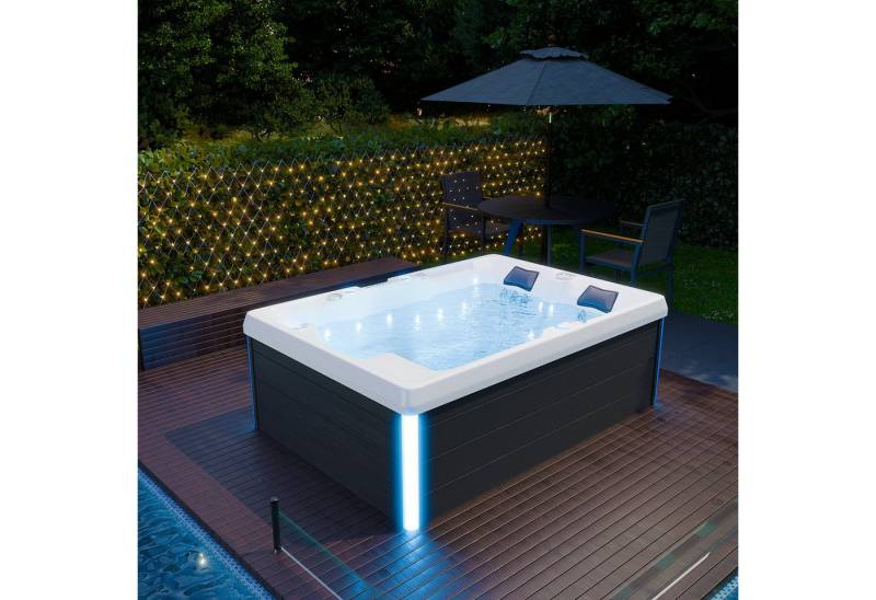 TroniTechnik Whirlpool Outdoor Whirlpool ELBA weiß 210x150, (1-tlg), mit integrierter Heizung, Massagefunktion und LED-Beleuchtung von TroniTechnik