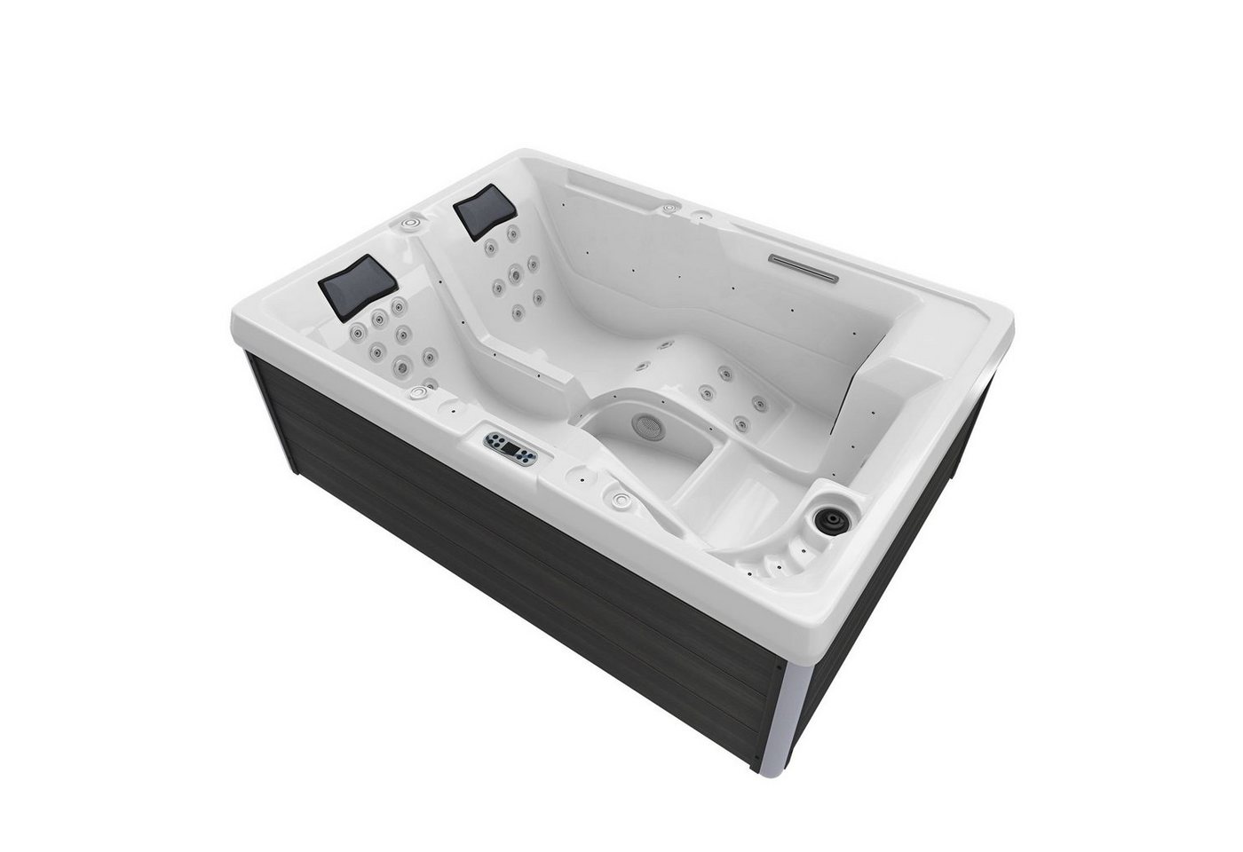 TroniTechnik Whirlpool Outdoor Whirlpool ELBA weiß 210x150 inkl. Treppe, (2-tlg), mit integrierter LED Beleuchtung,Bluetooth Soundsystem,Massagefunktion von TroniTechnik