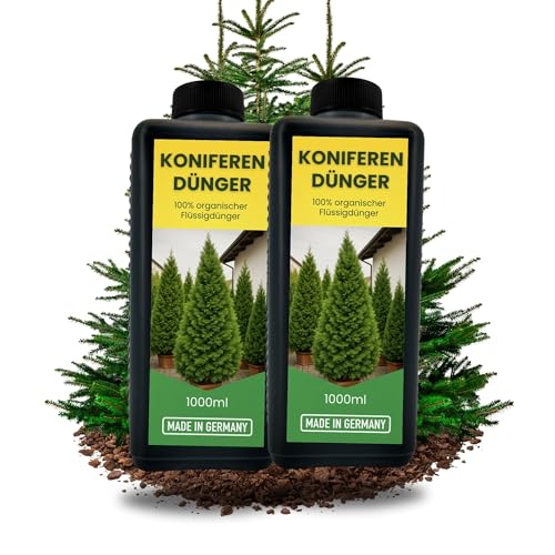 2L Langzeit Koniferendünger organisch I Organischer Flüssig Dünger Koniferen 2 Liter für Thuja Occidentalis Kiefern Fichten Tannen Lärchen Douglasien Zedern Eibe Flüssigdünger 2000ml Thujendünger von TronicXL