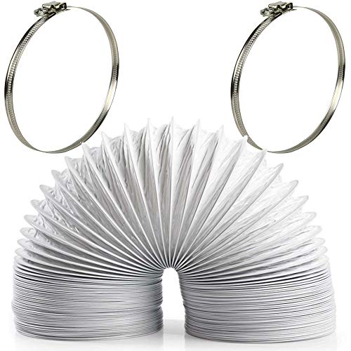 TronicXL 100 mm 3m Abluftschlauch 100mm Set mit Schlauchschelle PVC flexibel für Trockner Klimaanlage Dunstabzug Dunstabzugshaube Klimagerät Schlauchschellen Abluft Schlauch Wäschetrockner von TronicXL