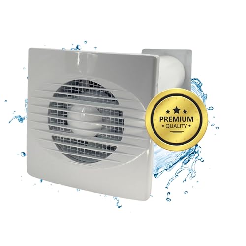 TronicXL 100m³/h Lüftungsanlage Set I 230V Wandlüfter + Rohr + Ablufthaube I Lüfter mit Fliegengitter Wohnraumlüftung Bad Keller Garage Werkstatt WC Küche Einbaulüfter Belüftungssystem von TronicXL