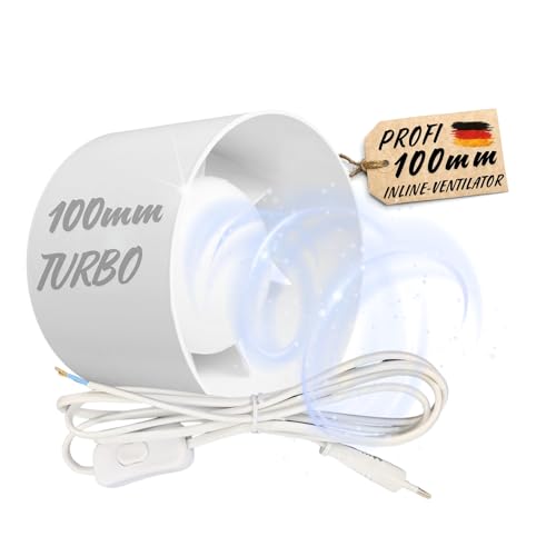 TronicXL 100mm Abluft Zuluft Lüfter Inline Ventilator mit Kabel Stecker Schalter 230V für Steckdose Kanal Abluftventilator Rohrlüfter Bad Küche Keller Badlüfter TronicXL 100mm Abluft Zuluft Lüfter Inline Ventilator mit Kabel Stecker Schalter 230V für Steckdose Kanal Abluftventilator Rohrlüfter Bad Küche Keller Badlüfter von TronicXL