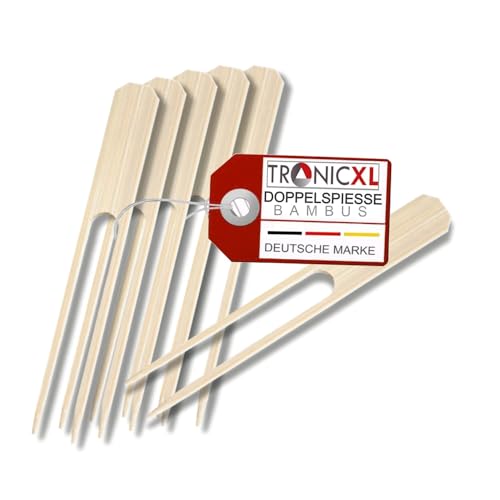 TronicXL 10x 22cm Grillspieße Doppelspieße Spieße Bambus Holzspieße Bambusspieß Holz Grillspiess Grill von TronicXL