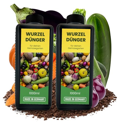 TronicXL 2L Gemüsedünger Wurzeldünger Konzentrat Wurzelgemüse MADE IN GERMANY Wurzel Gemüse Dünger flüssig 2000ml Flüssigdünger 2 Liter Wachstum Wurzelgemüsedünger Karotten Kartoffeln von TronicXL