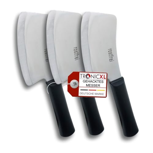TronicXL 3 Stück 260mm Gehacktesmesser Edelstahl Messer rostfrei für Hack Hackfleisch Frischkäse Messer Küchenmesser Kochmesser Ladentheke Gehacktes Hack von TronicXL