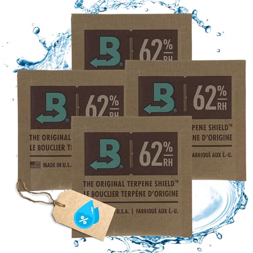 TronicXL 4 Stück Größe 4 I 62% Nachfüllpack kompatibel mit Boveda C Vault oder Glas Box Container Aufbewahrung I Grow Feuchtigkeitsregler für Ernte Luftfeuchtigkeit regulieren I Trocknen zubehör von TronicXL