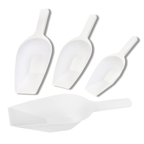 TronicXL 4er Set Kunststoff Plastik Schaufel Kelle 100-750ml Abwiegeschaufel Mehlschaufel verschiedene Größen Backen Kochen Grow Küche Zubehör von TronicXL