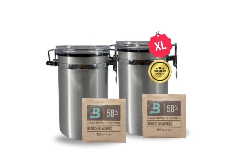 TronicXL Aufbewahrungsdose 2x Kräuter Grow Box für Boveda Stash Dose 58% 500ml luftdicht Grower von TronicXL