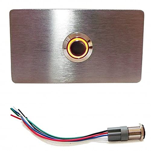 TronicXL Beleuchtete V2A Edelstahl Klingelplatte Klingelknopf I Made in Germany I Unterputz Klingel Schild I mit LED Beleuchtung I Türklingel Taster Klingelschild Doorbell silber beleuchtet (Rot) von TronicXL