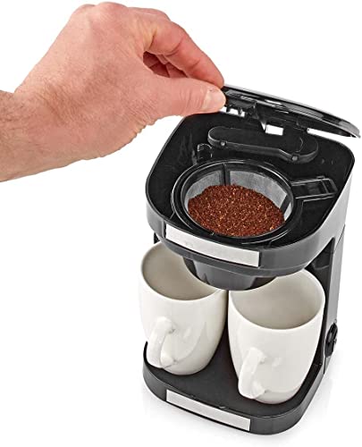 TronicXL Camping Mini Kaffeemaschine klein + Tassen + Dauerfilter Filterkaffee Camper Zubehör Reise urlaub von TronicXL
