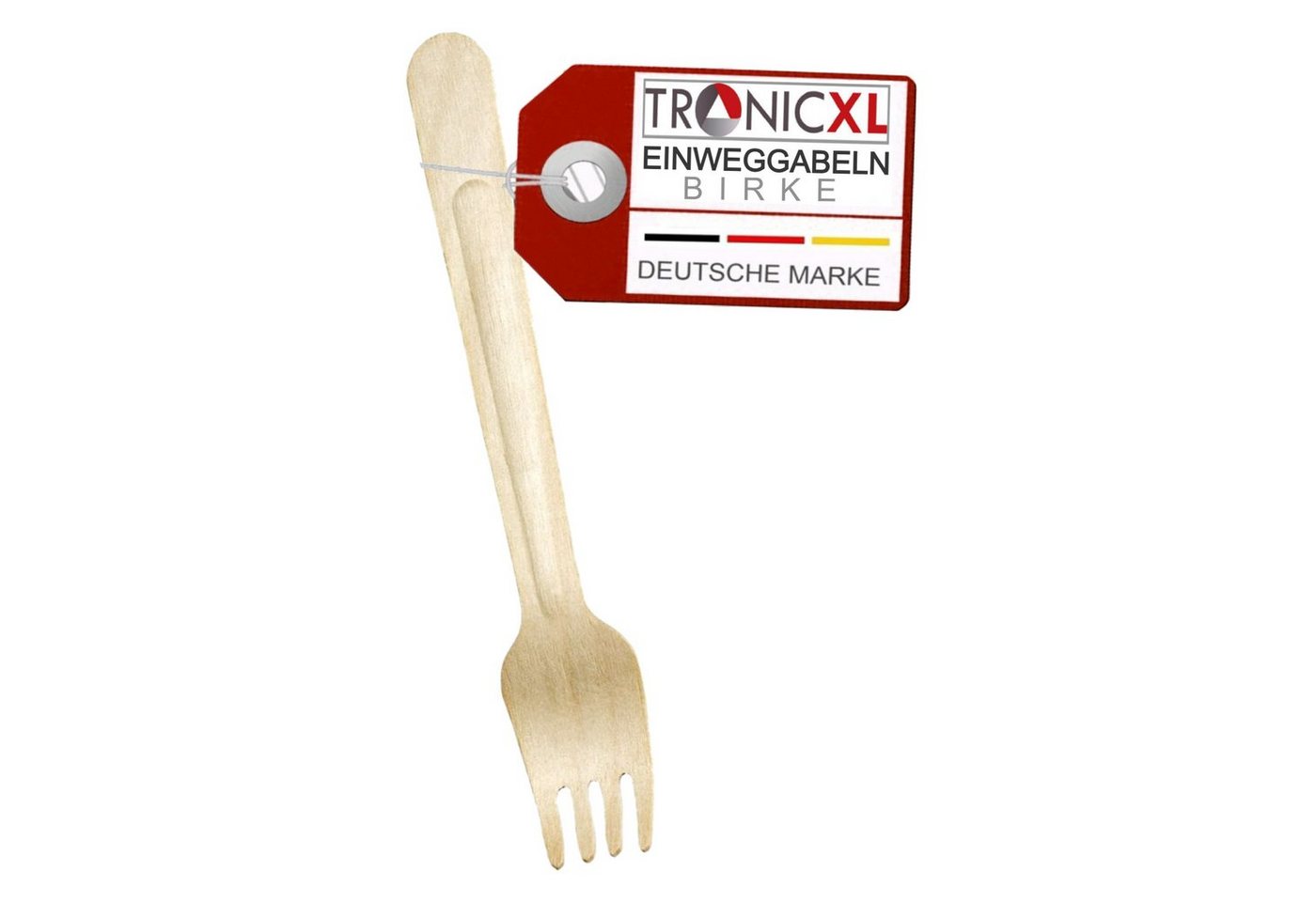 TronicXL Einweggabel 1000 Einweg Gabel Einwegbesteck Besteck Holzgabel Camping Grillen BBQ (1000 Stück), Party Events Campinggabel Campingbesteck von TronicXL