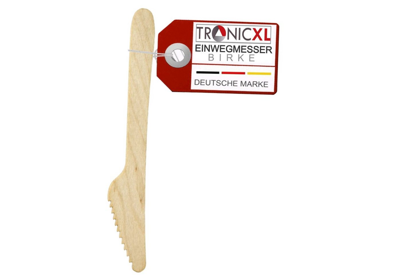 TronicXL Einweggeschirr-Set 1000 x Einweg Messer Einwegbesteck Besteck Holzmesser Camping Grillen (1000-tlg), Holz von TronicXL