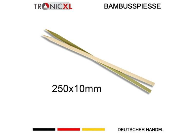 TronicXL Grillspieß 400 x Flachspiesse Flache Grillspieße Holz Spiesse Grillen BBQ Bambus (400-St), Angespitzt von TronicXL