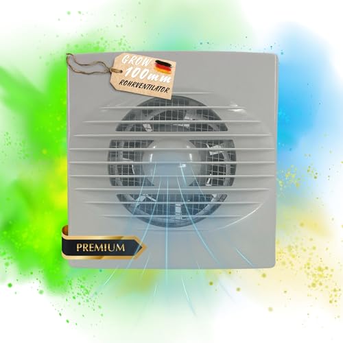 TronicXL IPX4 15W 100mm Abluft Zuluft Grow Lüfter Ventilator für Homebox mit Fliegengitter Growbox Growschrank Secret Jardin GrowPro DiamondBox Zelsius Mars Hydro Jung Spiderfarmer AC Infinty Growroom von TronicXL