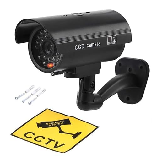 TronicXL Kamera Dummy Überwachungskamera CCTV mit Blinkender LED I CCD Kamera Attrappe Fake Innen & Aussenbereich Kameraattrappe schwarz von TronicXL