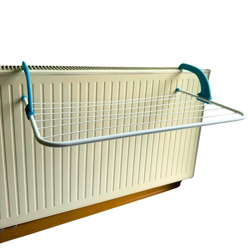 TronicXL Kleiner Wäscheständer zum einhängen in Heizung Wäscheleine klein für Heizkörper Heizkörpertrockner Wäschetrockner Heizungskörper Balkon Geländer Camping von TronicXL