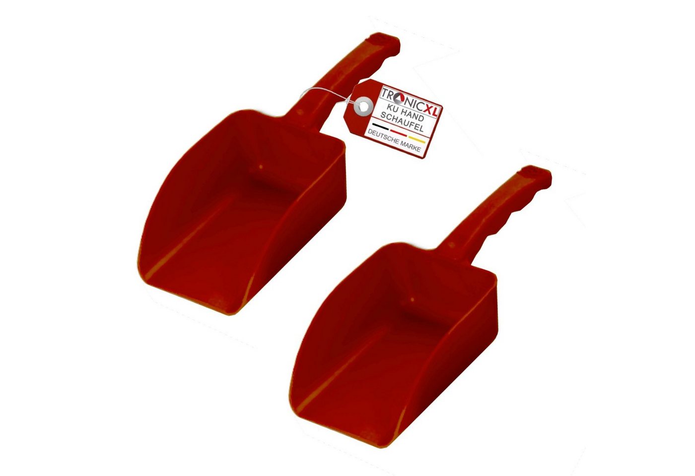 TronicXL Küchenschaufel 2x 750ml Schaufel rot Handschaufel Kunststoff Küche Gastro Industrie von TronicXL