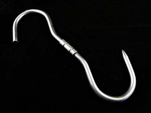 TronicXL PROFI S-Haken - 1 Stück 260x10mm Drehhaken Edelstahl Dreh Haken Wildhaken Zerwirk-haken Swivel Hook Fleischhaken drehbar zum Aufhängen von Wild Fisch Würste Parma Schinken Wildschwein von TronicXL