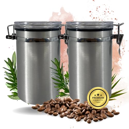 TronicXL Premium 2 Stück Kaffeedose 500g luftdicht Aufbewahrungsdose I Alu Dose für Kaffee Bohnen Tee Kakao Aromadose Vorratsbehälter Kaffeebehälter mit Dichtung und Bügelverschluss TronicXL Premium 2 Stück Kaffeedose 500g luftdicht Aufbewahrungsdose I Alu Dose für Kaffee Bohnen Tee Kakao Aromadose Vorratsbehälter Kaffeebehälter mit Dichtung und Bügelverschluss von TronicXL
