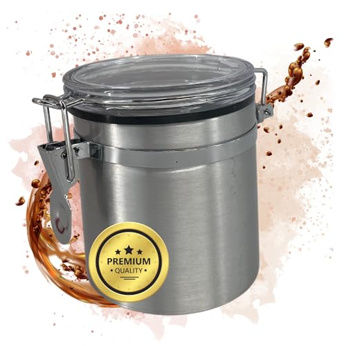 TronicXL Premium Kaffeedose 250ml luftdicht Aufbewahrungsdose I Alu Dose für Kaffee Bohnen Tee Kakao Aromadose Vorratsbehälter Kaffeebehälter mit Dichtung und Bügelverschluss TronicXL Premium Kaffeedose 250ml luftdicht Aufbewahrungsdose I Alu Dose für Kaffee Bohnen Tee Kakao Aromadose Vorratsbehälter Kaffeebehälter mit Dichtung und Bügelverschluss von TronicXL