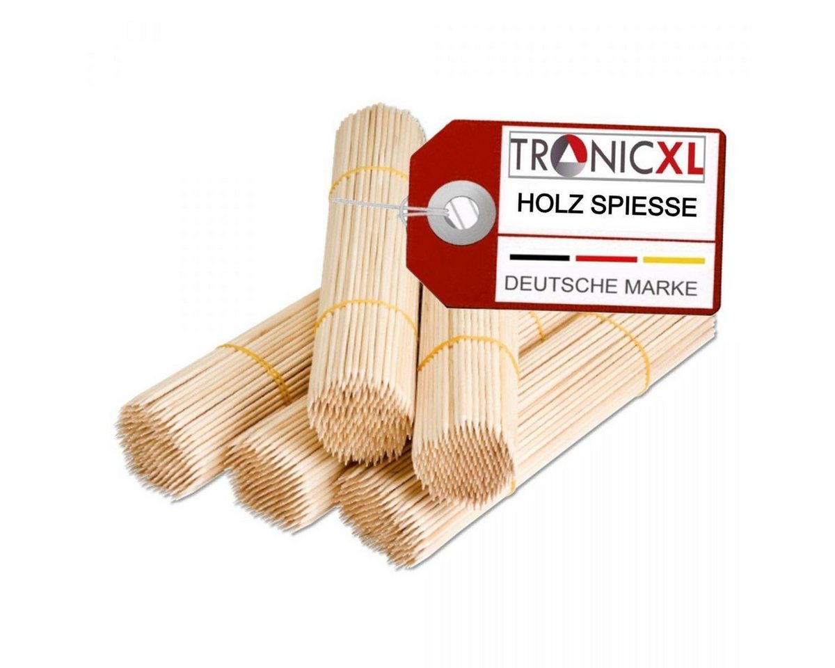 TronicXL Schaschlikspieße 20.000 x Holzspieß 300x4mm Holzspiesse Grillspieße Spiesse Birke Holz (Set, 10000-St), Spitz, poliert, splitterfrei von TronicXL