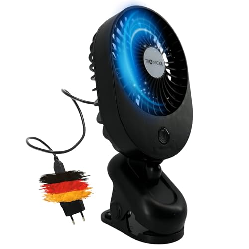 TronicXL Ventilator mit Clip Klipp Klemme für Steckdose 230V Klemmventilator I Clipventilator von TronicXL
