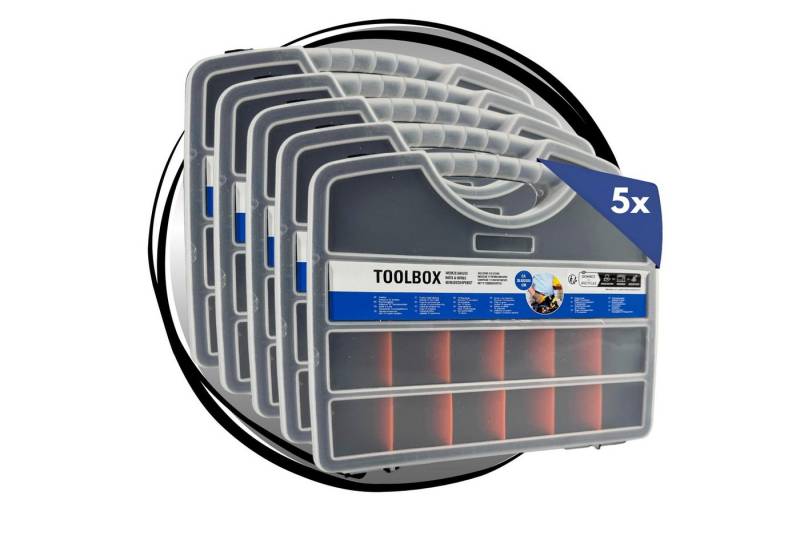 TronicXL Werkzeugkoffer 5x Sortimentsbox 25 Fächer Sortierbox für Kleinteile Sortimentskasten (5 St), Individuelle Aufteilung von TronicXL