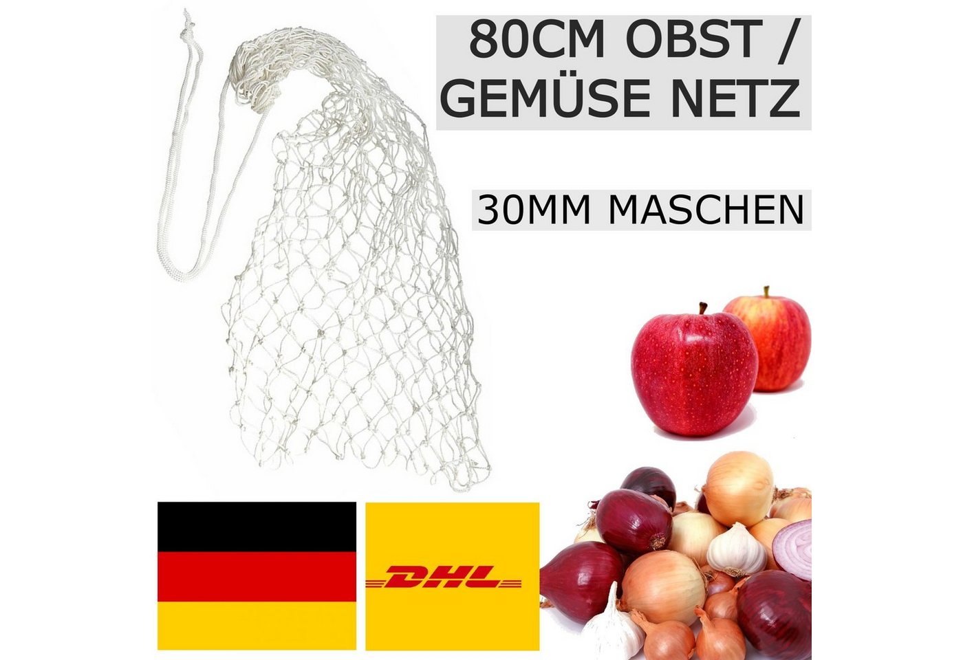 TronicXL Obstschale Kochnetz Beutel für Gemüse Obst Zwiebeln Apfel Äpfel Netz Netzbeutel von TronicXL