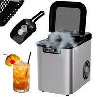 Eiswürfelmaschine Edelstahl ,Ice Maker,12kg/24h,2,2 Liter,2 Größen,Selbstreinigung von Tronitechnik